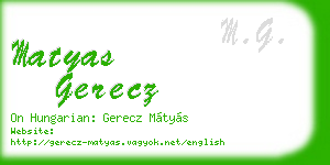 matyas gerecz business card